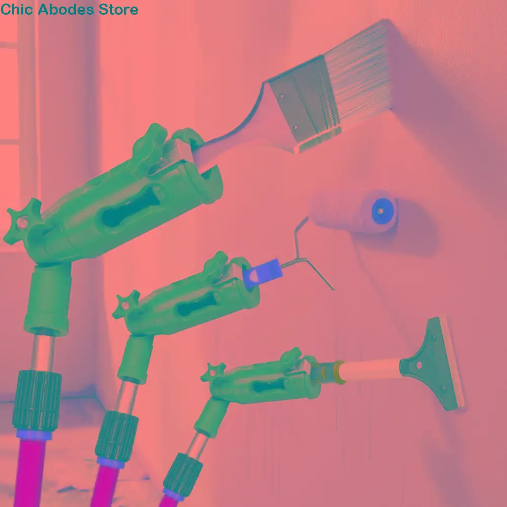 Multi-Angle Paint Brush Extender Valve Fixed DIY Paint Roller Clamp Adjustable Angle Plastic Paint Edge Tool Paint Job