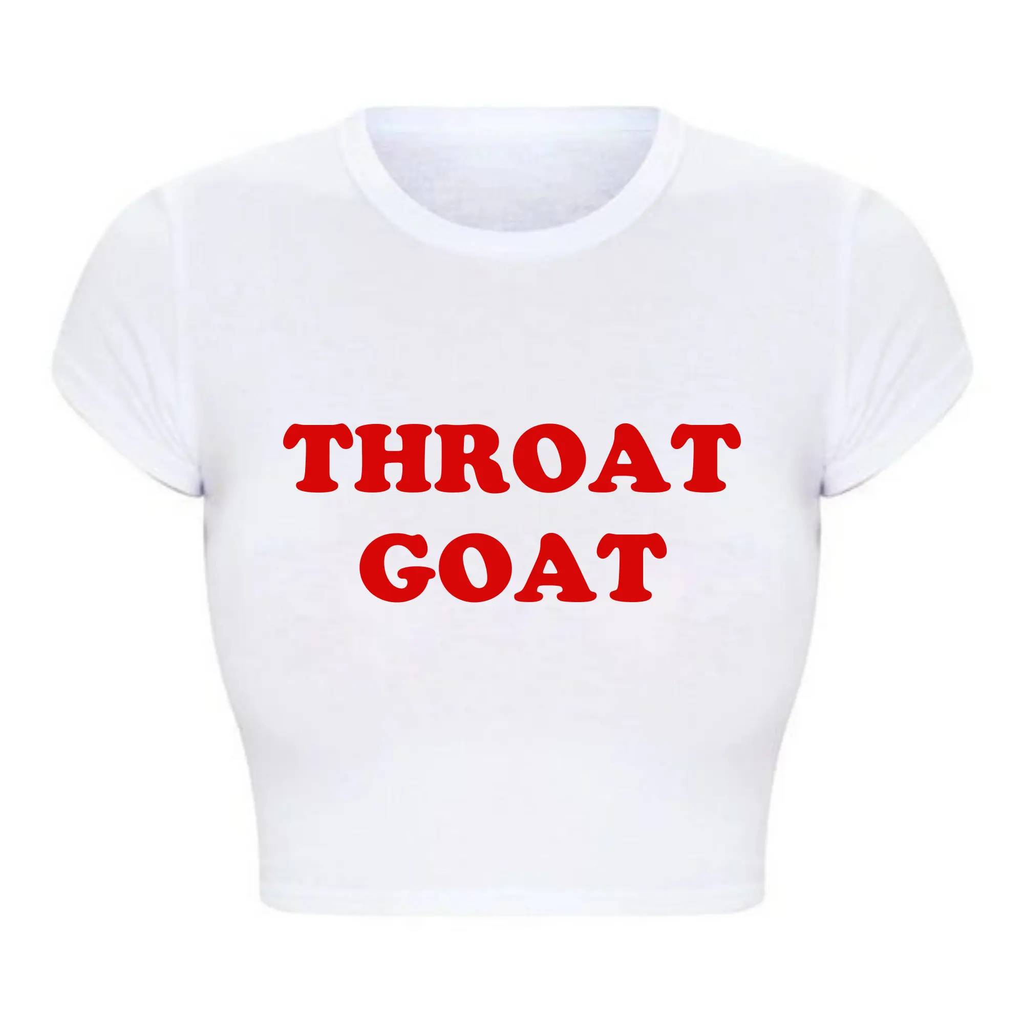 Throat Goat Women Baby Tee Harajuku Kawaii Sexy Crop Top O Neck Summer Fashion T Shirt 2000s Grunge Goth Clothes Dropshipping