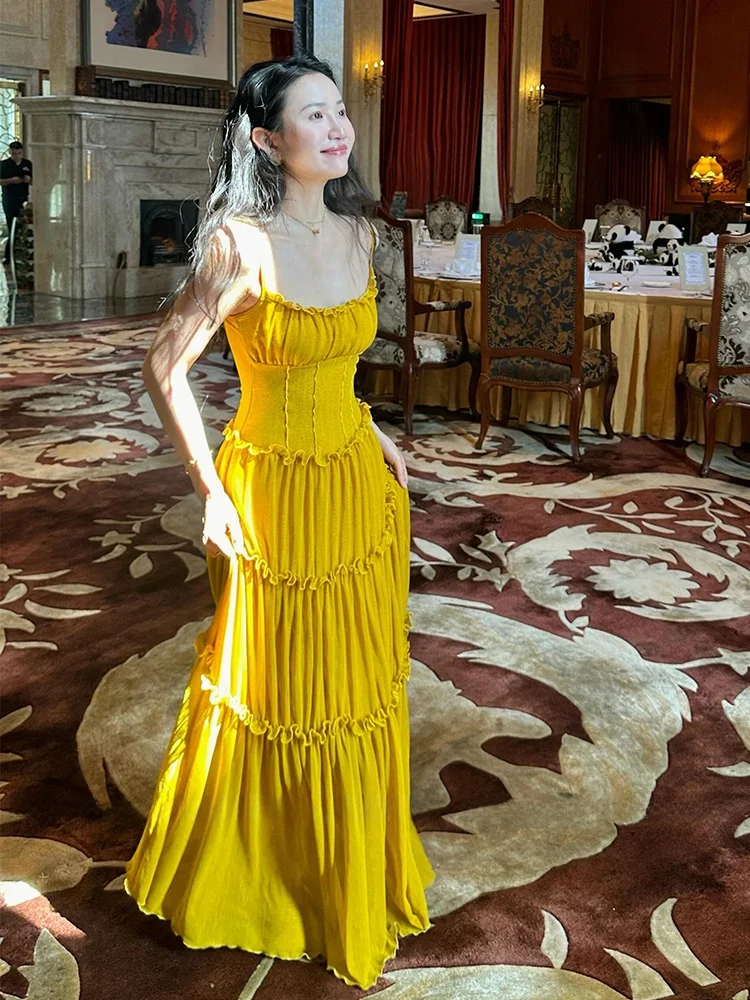 

XZY Chic plus Size Summer Knitted Set with Ruffle Trim ter Ne Long Dr And Open Cardigan for Casual Vintage Sle