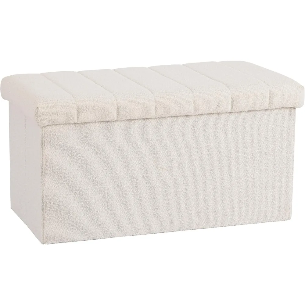 

Classics Cushioned Fabric Ottoman Hidden Storage Chest Footrest Chair, Padded Seat for Bedroom, Dorm, Loft, Living Room,