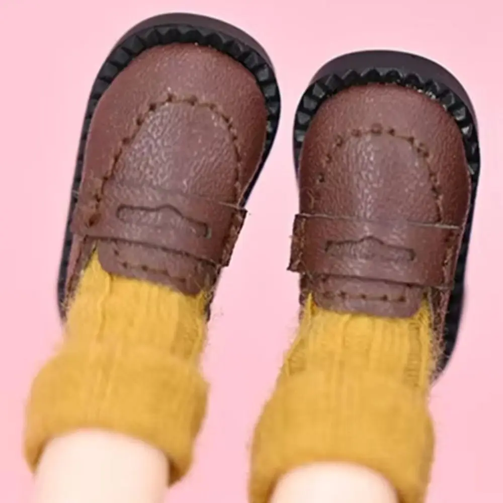 1 زوج DIY التظاهر اللعب Ob11 دمية أحذية لطيف الزي الأسود براون دمية أحذية من الجلد الأحذية الدمى اليدوية موحدة الأحذية Holala Gcs #4