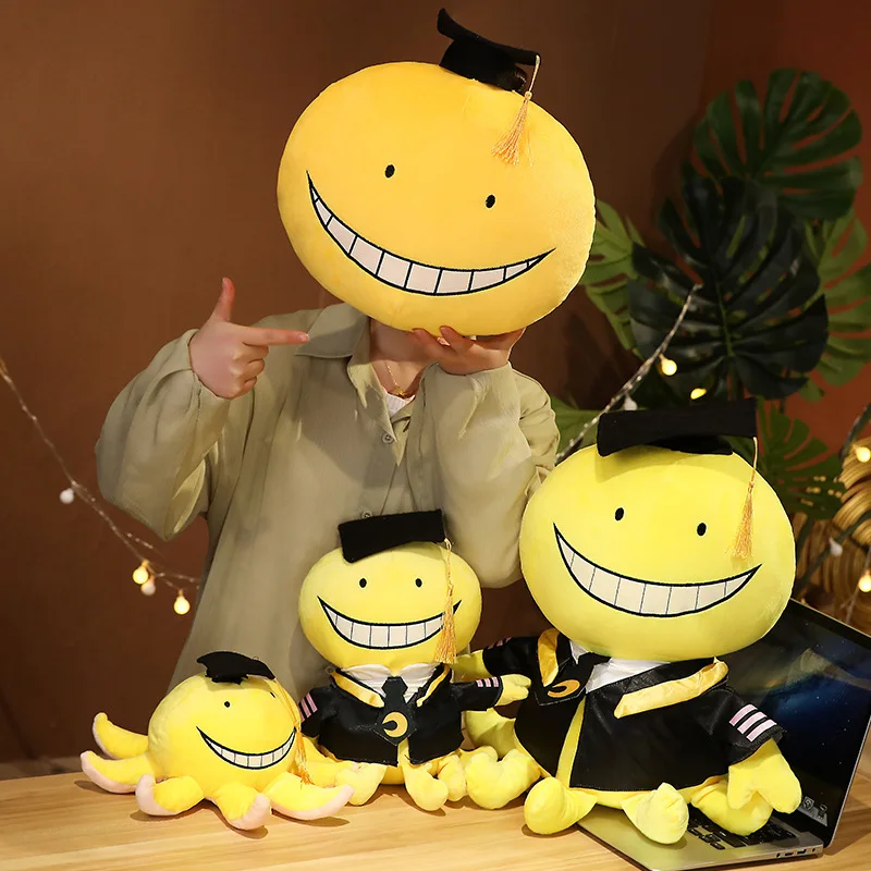 Anime Octopus Plush Toy Korosensei Koro Sensei Teacher Stuffed Dolls Cartoon Assassination Peluche Pillow Classroom Plushie Gift