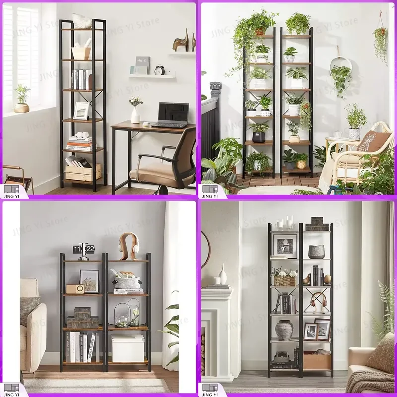 

Cardboard Bookcase Living Room Multi Layer Contemporary Bookshelf Metal Frame Display Shelf for Office Study Room