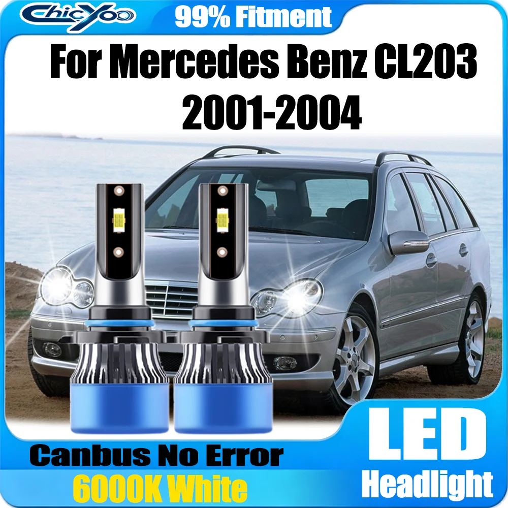 2PCS 9006 Canbus No Error LED Headlight 6500K White 30000LM 150W Plug and Play 12V For Mercedes Benz CL203 2001 2002 2003 2004
