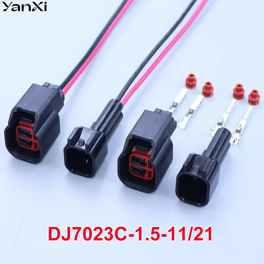DJ7023C-1.5-11/21 2Pin Car ABS Sensor Plug  EV1 To EV6 Air Conditioning Fuel Injector Connector Methanol Retrofit Plug For Ford