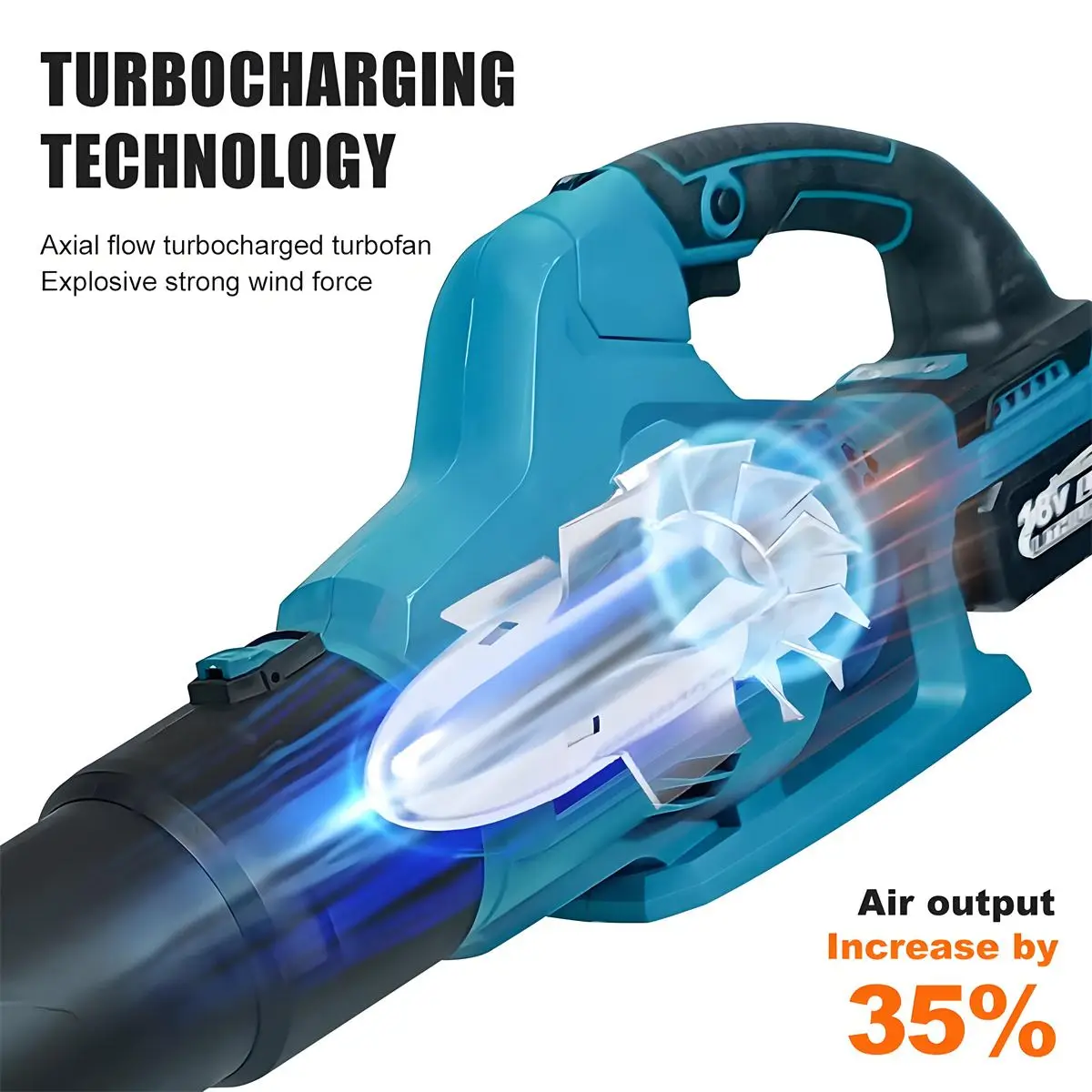 Brushless Electric Air Blower Handheld Cordless Leaf / Snow/Dust Blowing Blower Garden Tool for Makita 18V Battery