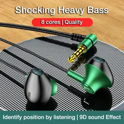 EARDECO 3.5mm Wired Headphones In-ear Headphone Headset Wired Earphone with Microphone Bass Stereo Earbuds Sports For Phone