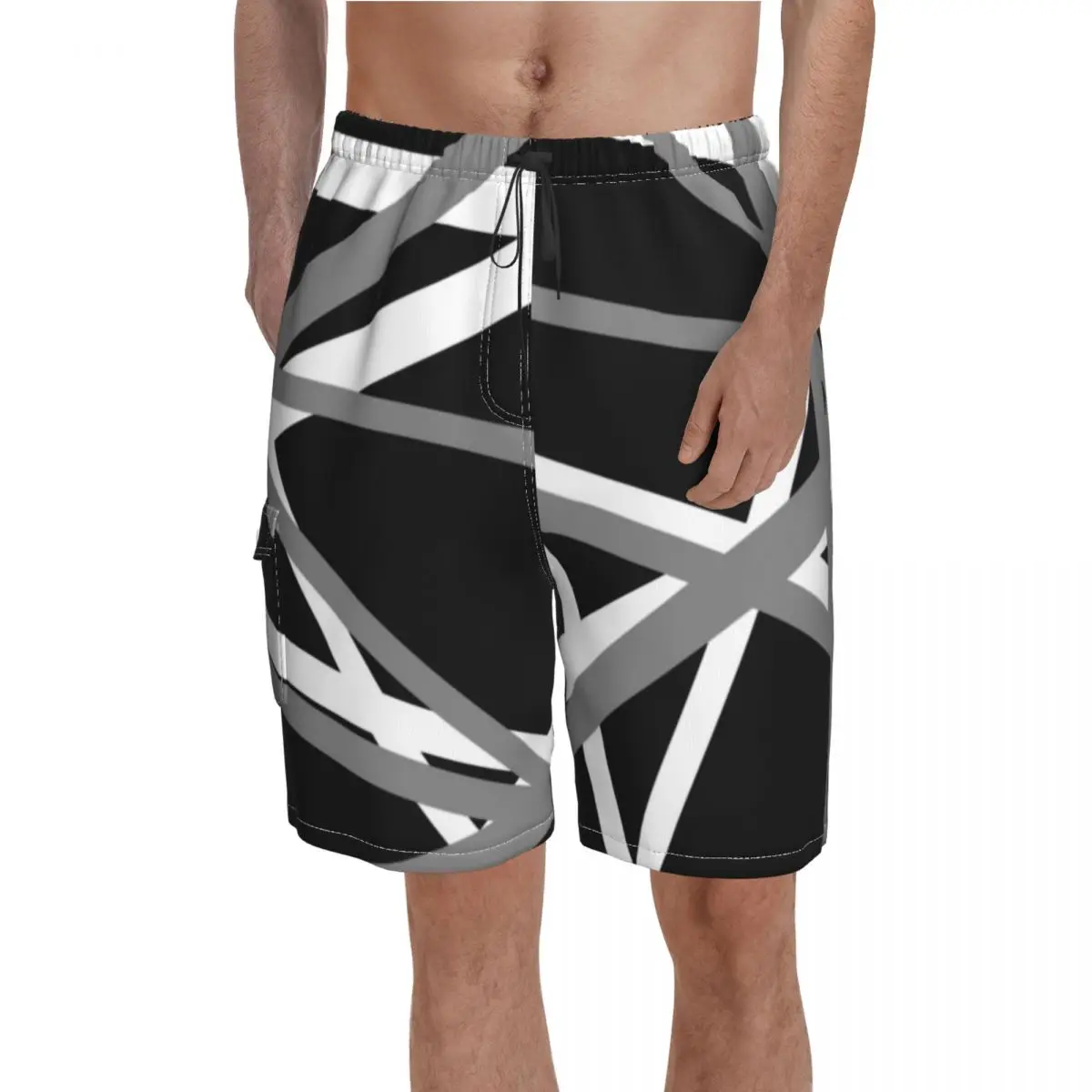 Van Halen Board Shorts Frankenstrat Discolorful Beach Short Pants Elastic Waist Classic Print Swimming Trunks Big Size