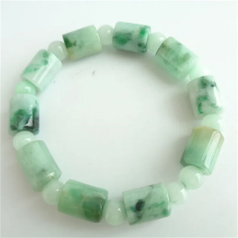 Certified Green Natural A Jade Jade Circle Bear Phoenix 418516 Stretchy Bracelet