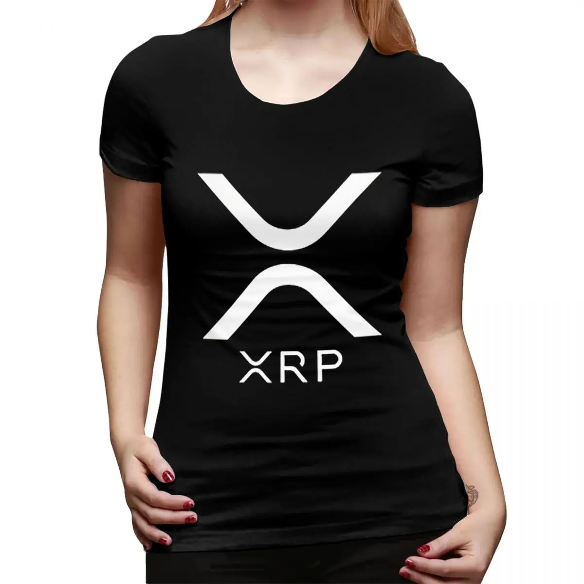 Camiseta feminina xrp-ondulação premium verão manga curta camisetas o-pescoço algodão camisetas roupas topos streetwear