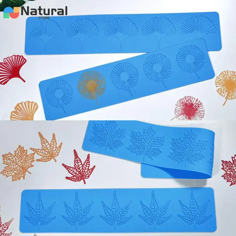 Leaf Lace DIY Cake Decor Silicone Mold Dandelion Candy Biscuit Ice Baking Mould Maple Leaves Chocolate Making Set Bookmark Gifts