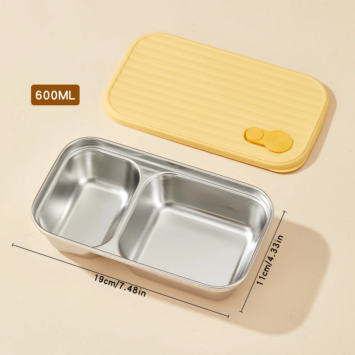 WORTHBUY Lunchbox aus Edelstahl 304, mit Deckel, tragbarer Obstsalat-Lebensmittelbehälter, stapelbar, auslaufsicher, Bento-Box für Studenten