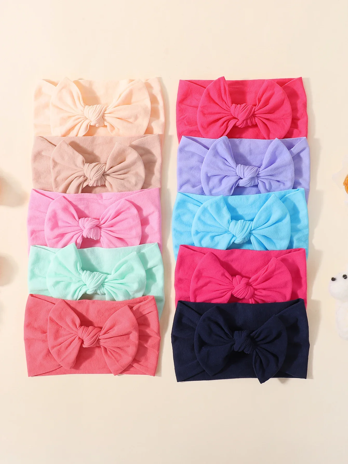

10/30 шт., осенний вязаный комплект повязок на голову с бантом для маленьких девочек, эластичные нейлоновые повязки на голову для малышей, милые аксессуары для волос