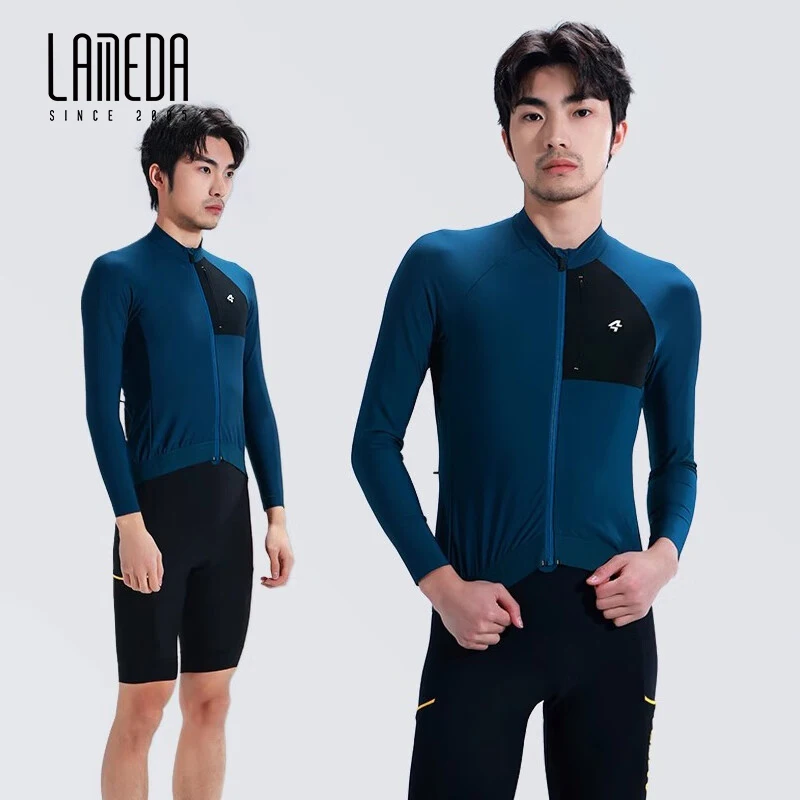 

LAMEDA Cycling Jersey Men's Spring Summer Breathable Quick-dry Long Sleeves UPF50+ MTB Road Bike Top