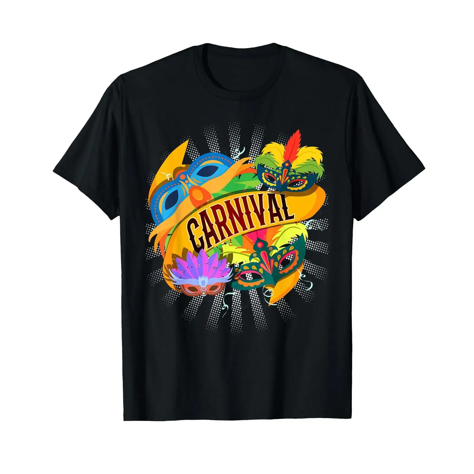 Colorful Carnival Mask Circus Funny T Shirt vintage Washed designer clothes streetwear Slightly Unisex Versatile Casual
