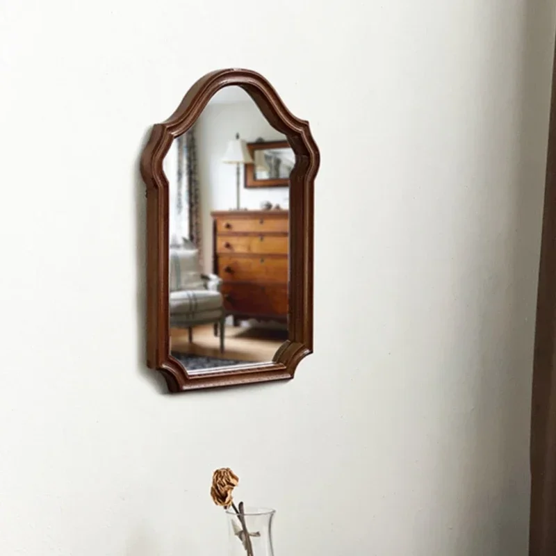 

Based Desktop Decorative Mirrors Retro Wooden Small Irregular Decorative Mirrors Standing Makeup