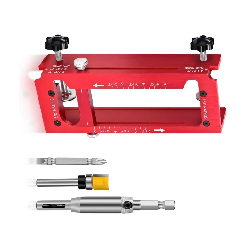 For 2.5in to 5in Hinge Square Semidiameter Corners 203F Door Hinge Mortiser Hinge Installation Router Template