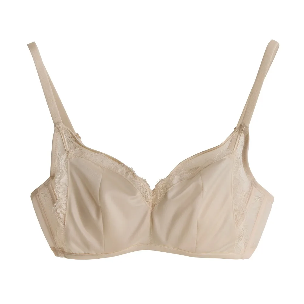 Sweet Mesh Lace Bra Close-fitting Satin Silk Brassiere for Women Anti-sagging Lingerie Seamless Bras Girls