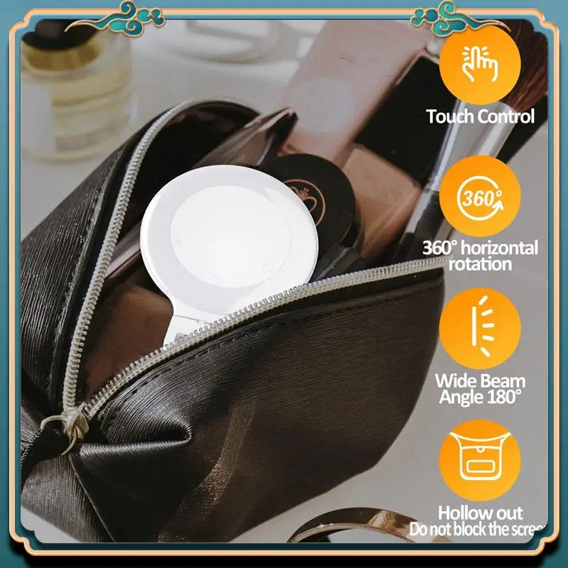 (New)-Selfie Light Clip LED Video Light For Phone/Laptop Portable Clip Camera Light With Dimmable 3500-8000K Travel Ring Light D