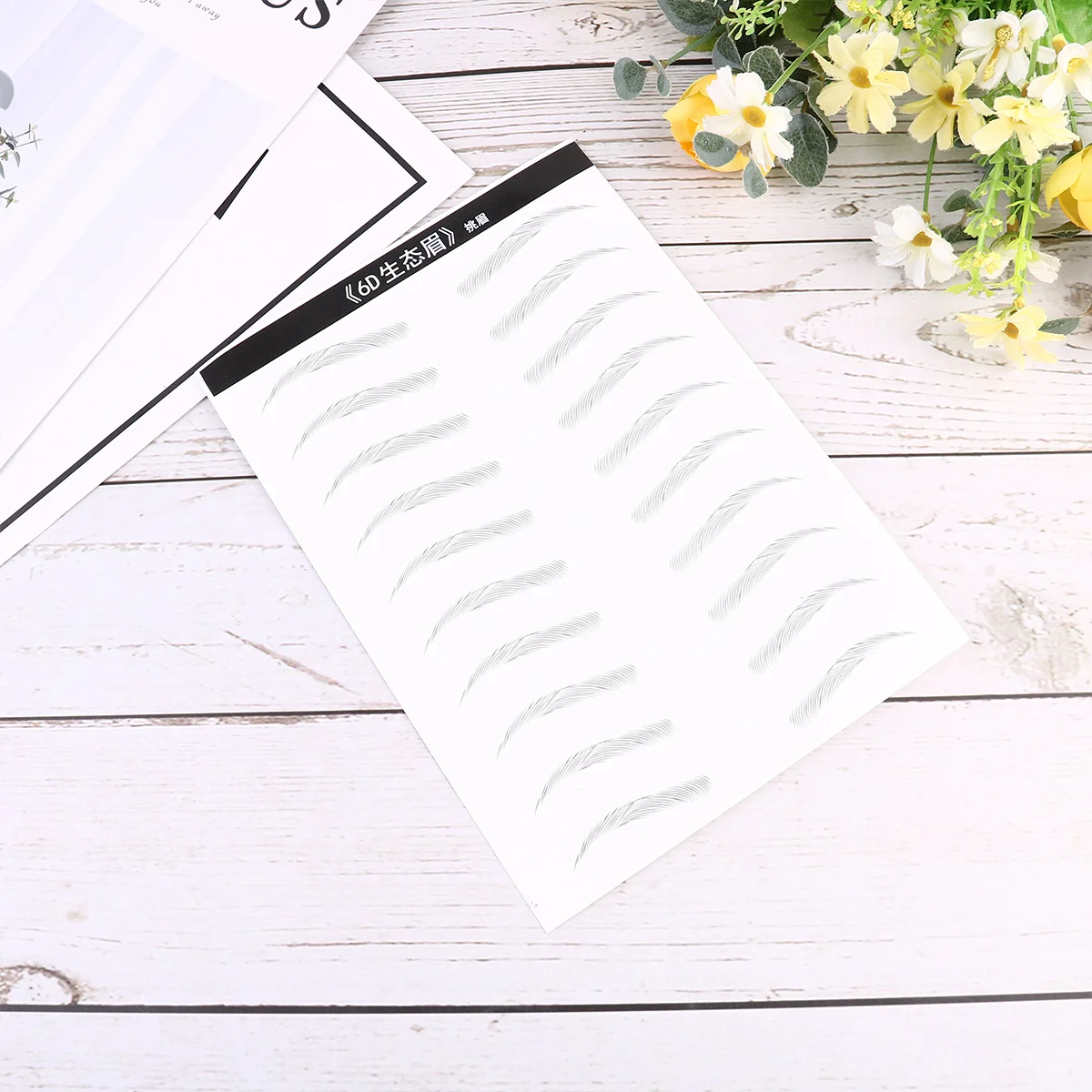 

20Pairs Eyebrow Sticker Waterproof Hair Effect Simulation Adhesive Brows Easy Apply Remove No Damage Skin Friendly for Women