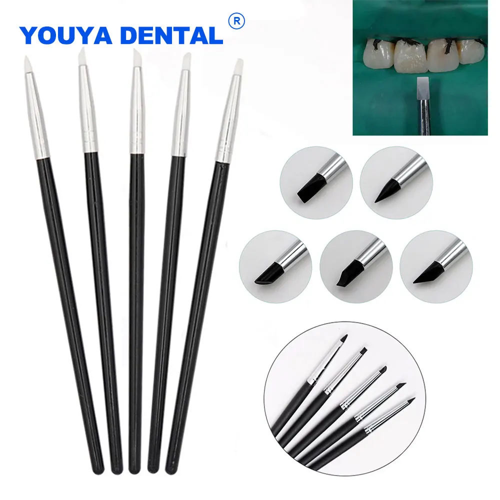 Dental Silicone Resin Brush Pens Cement Porcelain Teeth Adhesive Composite Oral Hygiene Dentist Tools Dentistry lab 5Pcs/Set