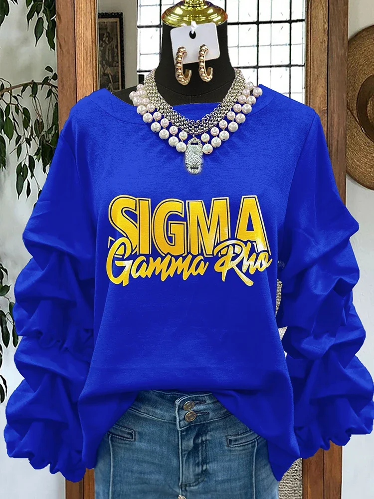 

Classic Sigma Gamma Rho Sorority Print Pleated Sweatshirts