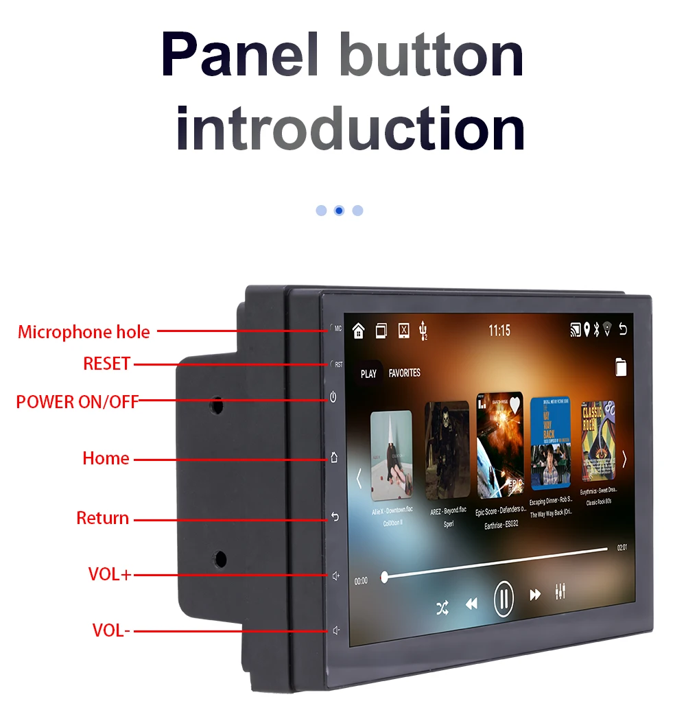 12v Bluetooth FM Car MP5 Player 7in Android Car Stereo Double Din Touch Screen Car Radio 9210S-J Supports The Rear View Function