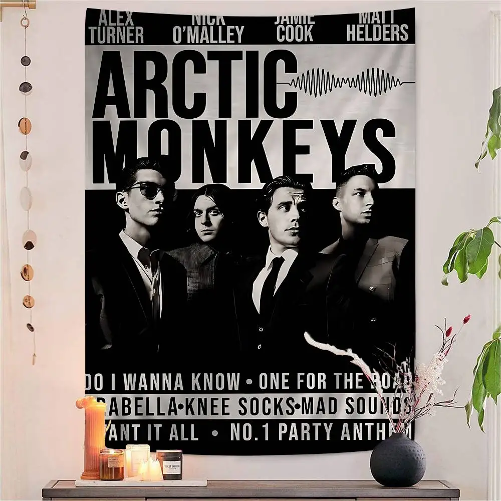 A-Arctic M-Monkeys Music Album Cartoon Tapestry Wall Hanging Decoration Household Home Decor