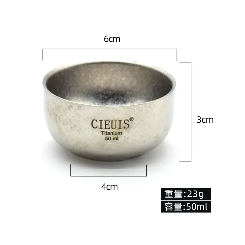50ML Czysty tytan Dwuwarstwowa izolacja cieplna Zastawa stołowa Dwuścienna miska obiadowa Pojemnik Piknik Wędrówka Kubek kempingowy