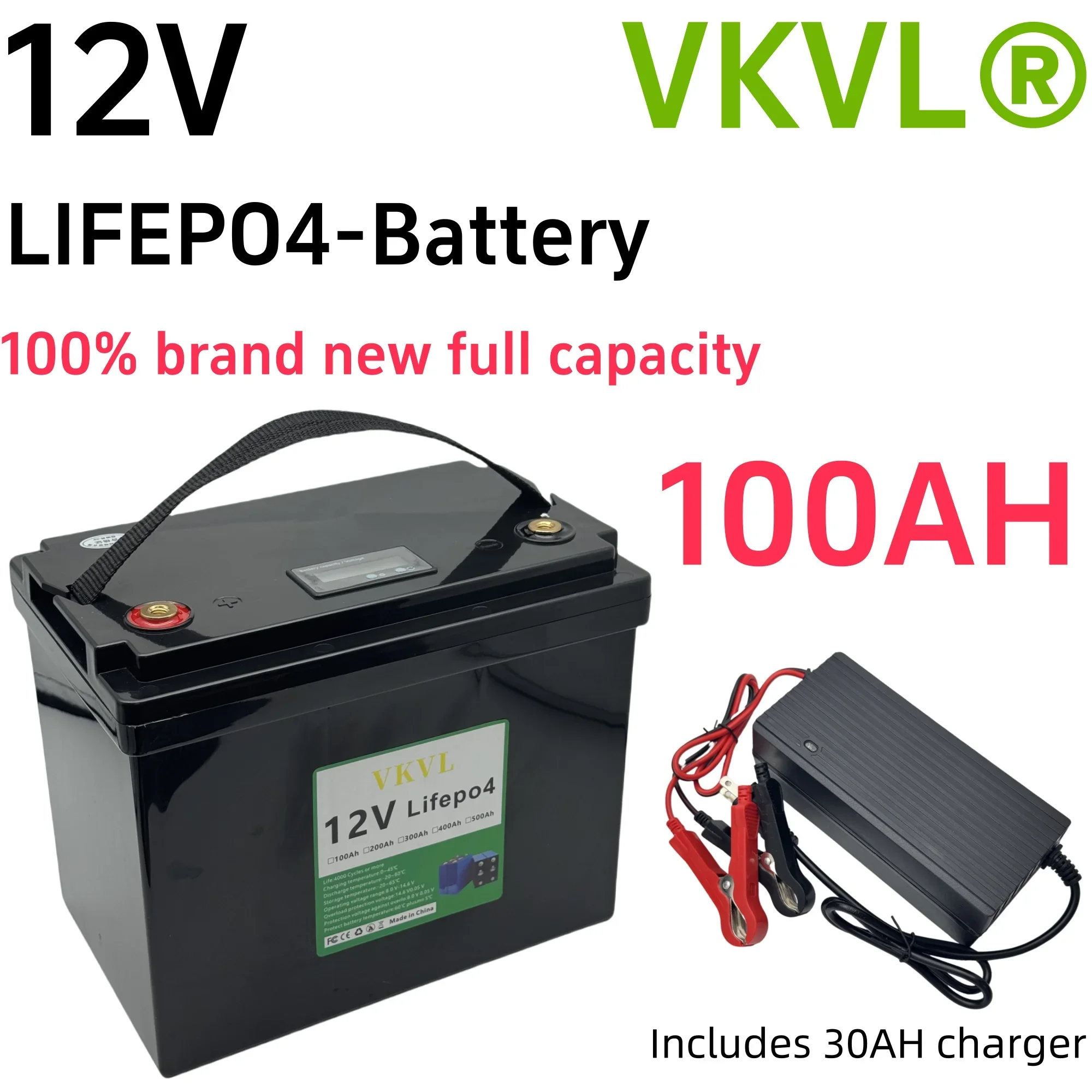 

Air fast transportation，Send within 24 hours，12V100AH，LiFePO4，100A BMS，100% full capacity，virtual label refund，6000 cycle life