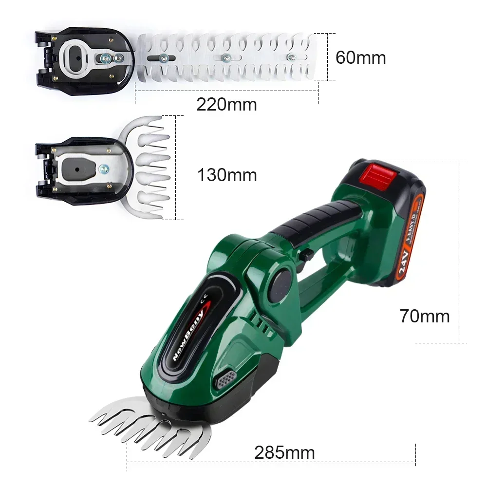 Noreter 21V 2 in 1 Electric Hedge Trimmer 20000rpm Household Lawn Mower  Garden Bush Scissors Grass Scissors Power Tool