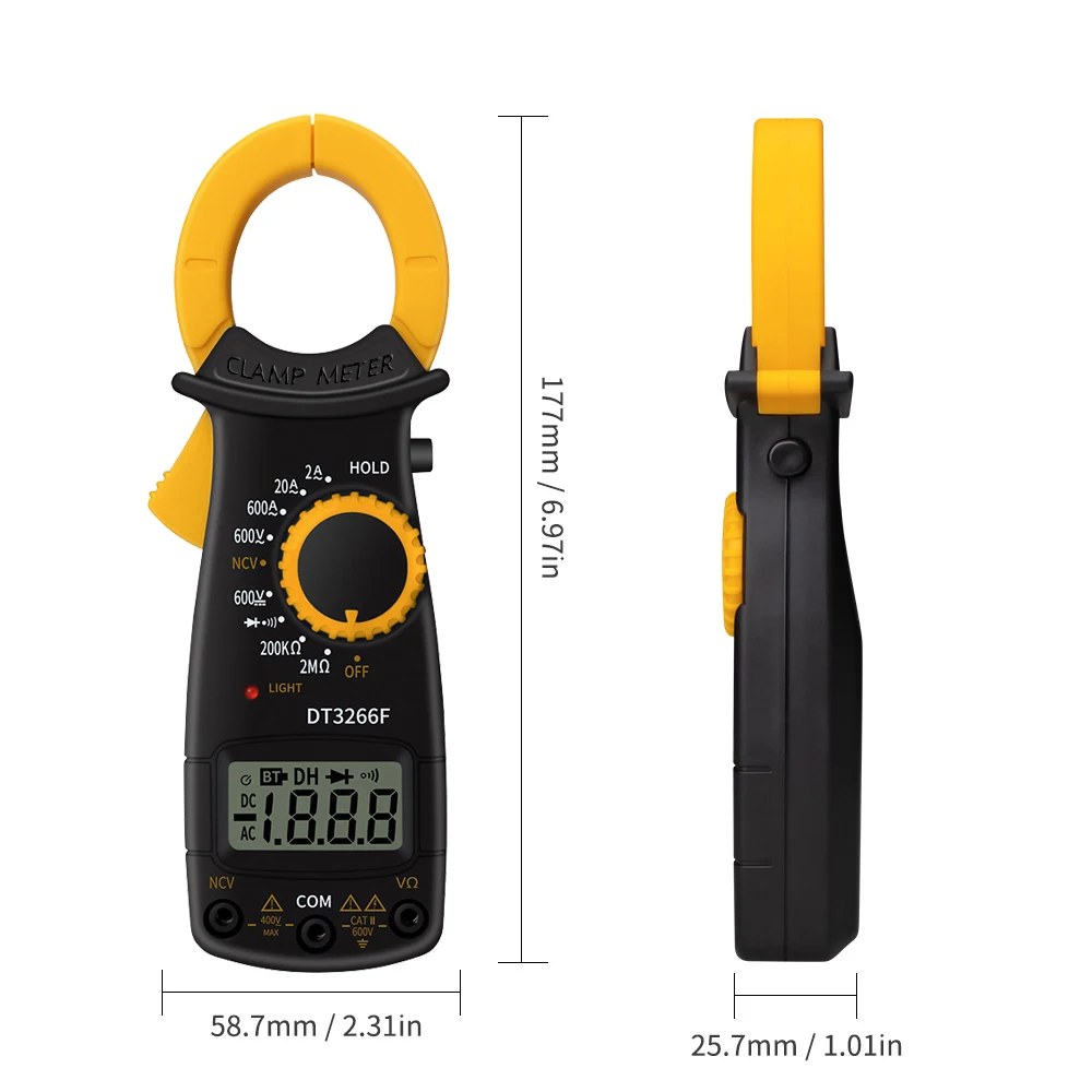 ANENG DT3266F Digital Clamp Meter Multimeter AC DC Voltage Current Voltmeter Diode Resistance Fire Wire Identifing NCV Tester