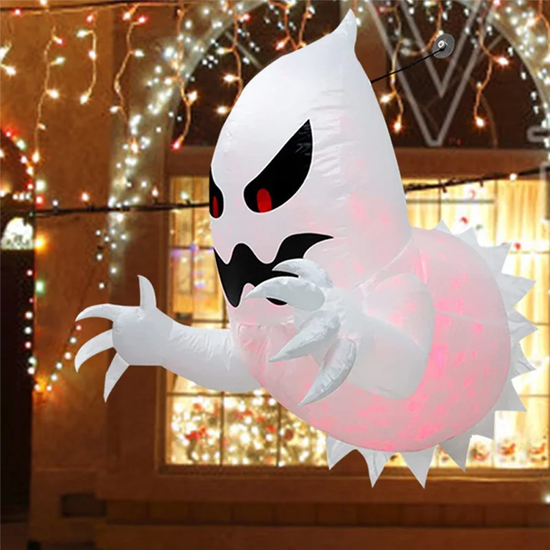 1Mx0.9M Halloween Inflatable Ghost Horror Window Ghost Foldable Balloon Outdoor Courtyard Garden Decoration Tool