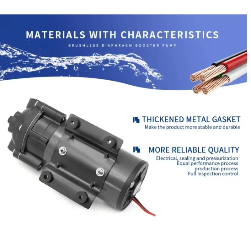 24V DC RO Booster Pump 100GPD 5 Bar Diaphragm Booster Pump High Pressure Diaphragm Pump for Reverse Osmosis Water Purifier view 6