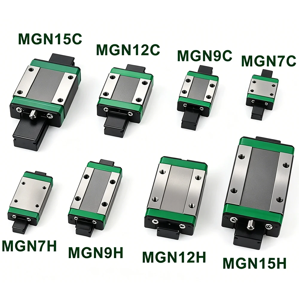 4Pcs MGN Linear Slide Block MGN7 MGN9 MGN12 MGN15 Linear Guide Block Carriage for MGNR7/9/12/15 Linear Guide 3D Printer CNC Part