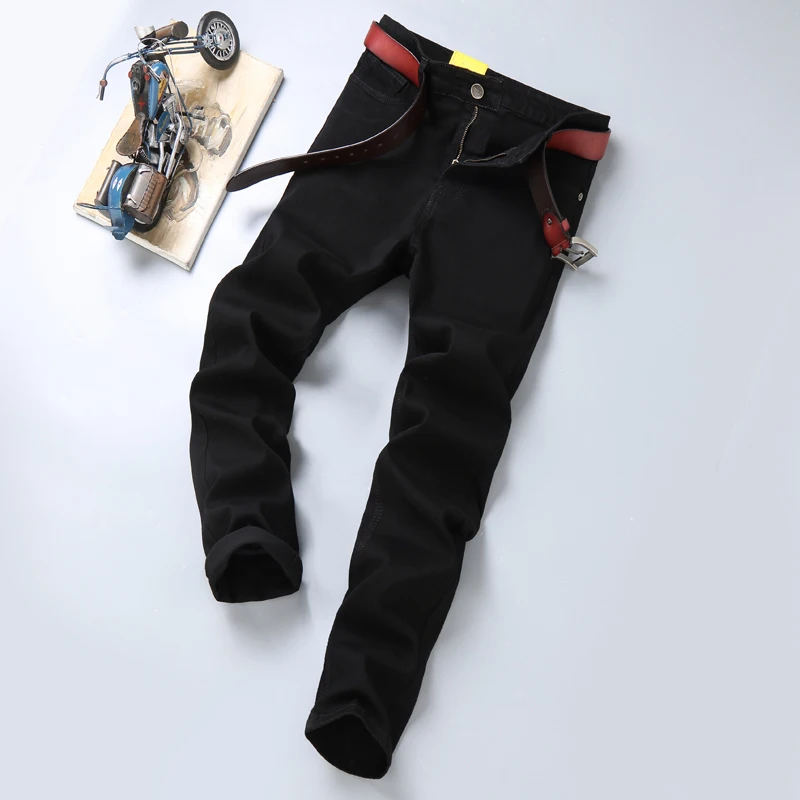 High-End Black Jeans Men's Classic Simple Design2024New Loose Straight Stretch Men's Office Business Long Pants