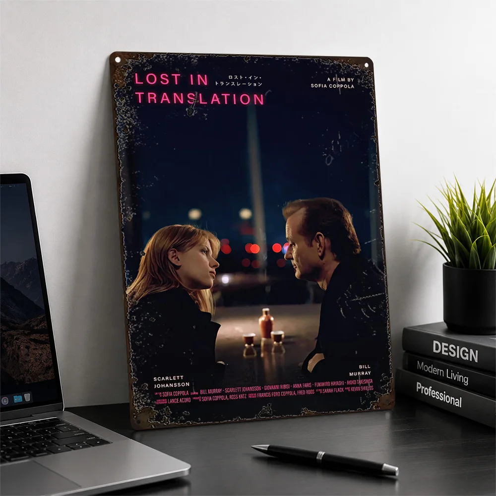 Lost In Translation Bar Scene Textured Metal Poster Cinematic Wall Art For Bedroom Customized Aluminum Sign Collector Gift Idea