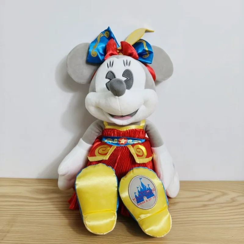 42cm Disney Minnie Mouse czerwona sukienka krótka pluszowa lalka zabawka wysokiej jakości poduszka do rzucania w stylu pary dzieci urodziny prezent na boże narodzenie