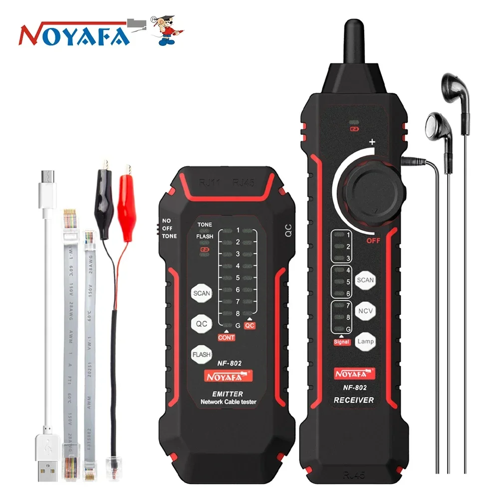 NOYAFA NF-802 Network Cable Tester High Quality RJ11 RJ45 Cat5 Cat6 Telephone Wire Tracker LAN Network Cable Testers Line Finder