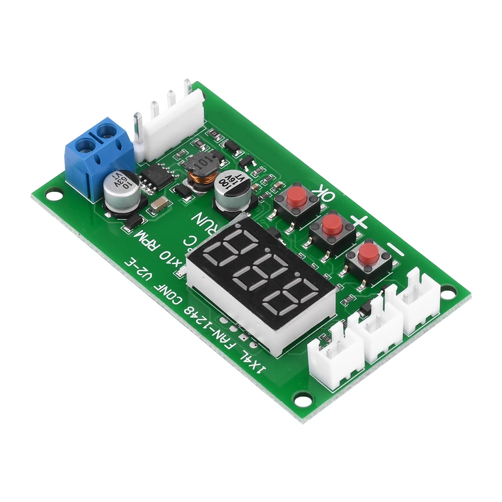 DC 12V 24V 48V 5A 4-przewodowy cyfrowy wyświetlacz LED PWM silnik regulator prędkości wiatraka regulator kontroli temperatury EC EBM wentylator