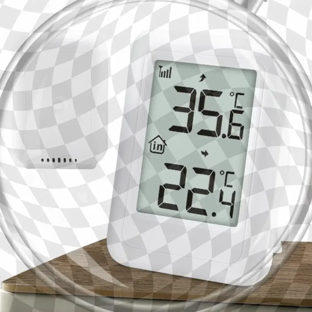 

Беспроводной термометр с отверстием для подвешивания, для использования внутри и снаружи помещений, с опорной рамкой, для патио, дома, бассейна