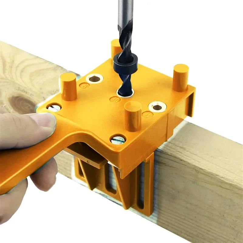 Woodworking Dowel Jig Fits 6/8/10mm Drill Guide Metal Sleeve Wood Drilling Doweling Hole Saw Tools Handheld Jigs W/ 3Pcs Drills
