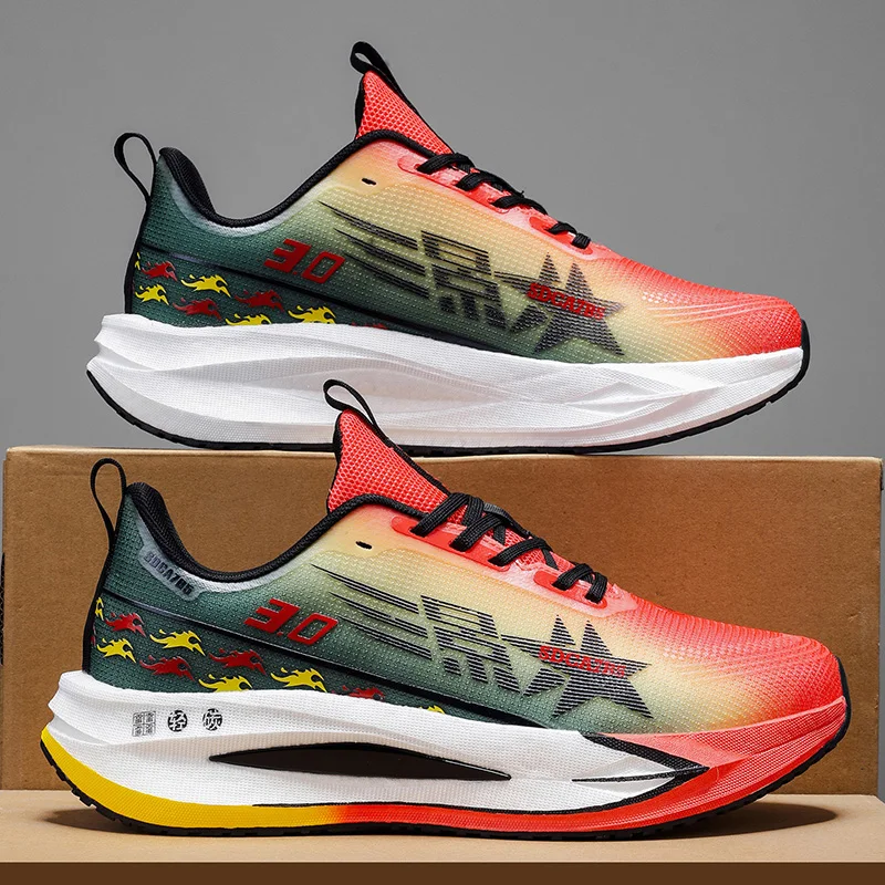 

Men's sports shoes, lightweight carbon plate racing running shoes, winter shock absorption, anti slip, wear-resistant, breathabl