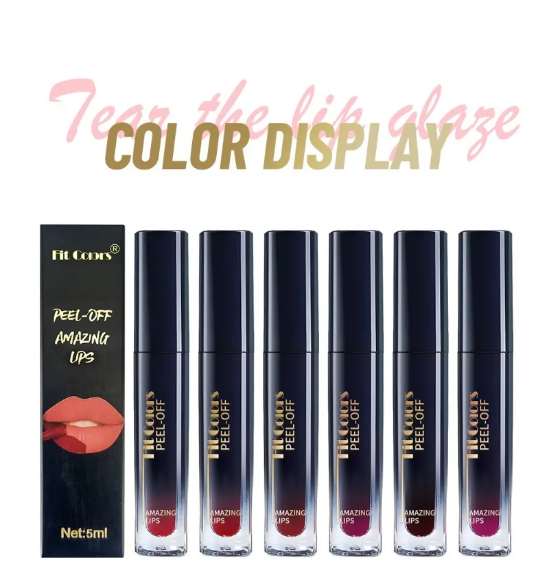 6 Colors Peel-off Lip Gloss Matte Natural Pink Liptint Plump Lipstick Makeup Waterproof Long Lasting Lip Stain Tear Off Lipgloss