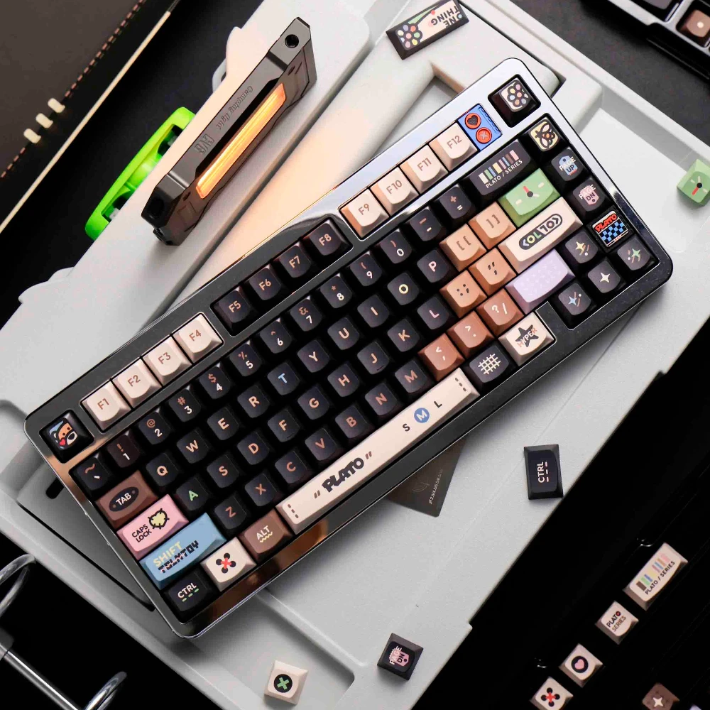 

KEY SPIRE & Matrix PLATO Theme Keycap Set PBT Custom Personalized Keyboard Cap Smile Profile KeyCap for Mechanical Keyboard Gift