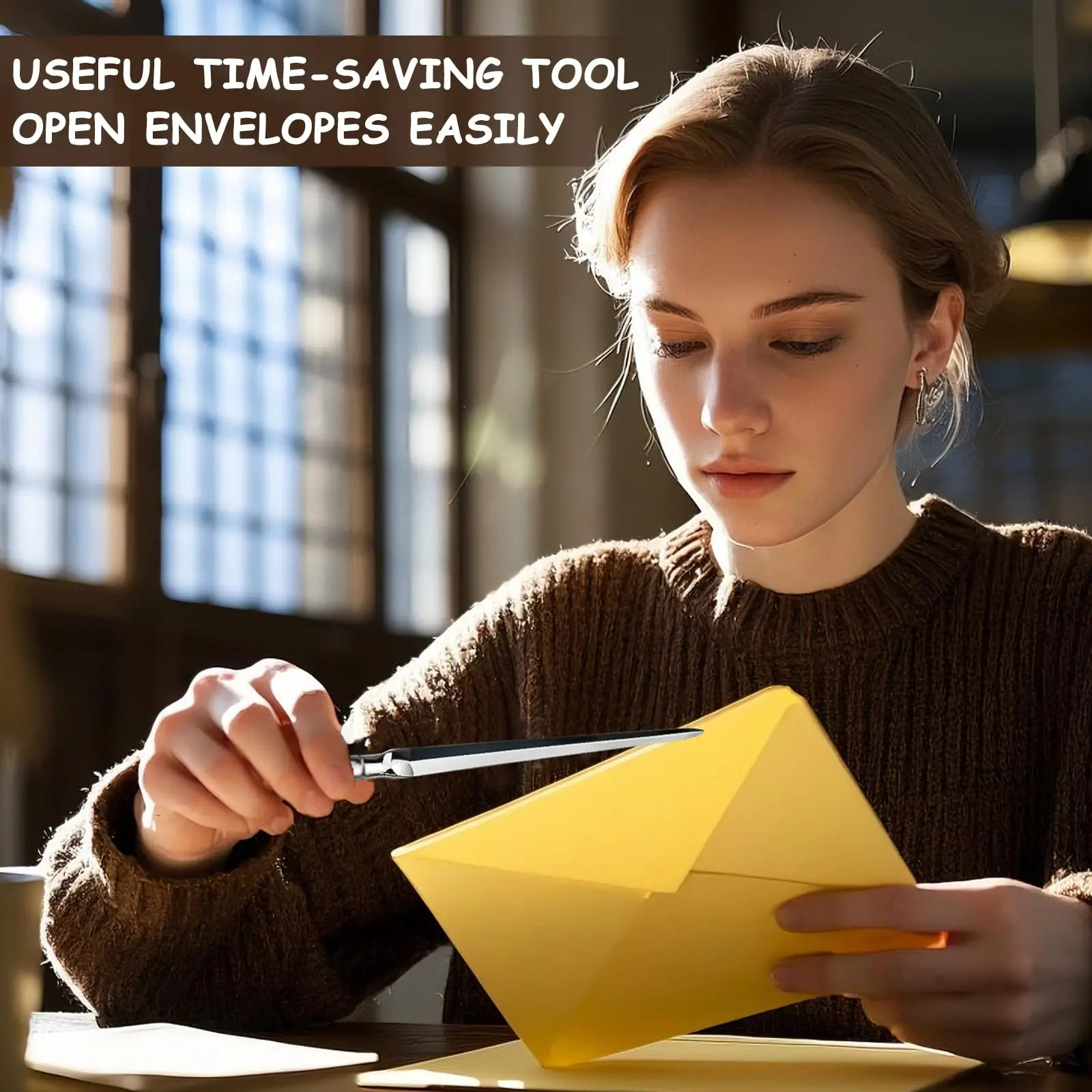 فتاحة رسائل، فتاحة حروف مغلف متقدمة، سكين معدني مفتوح للمكتب، قاطع مغلف مناسب للمكتب المنزلي الجيد