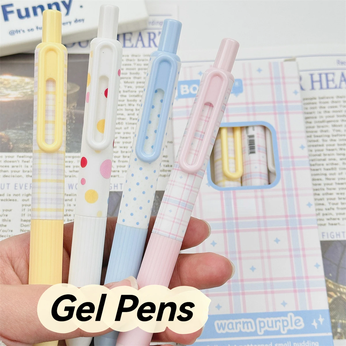4pcs Colorful Gel Pens|0.5mm Fine Tip,Macaron Pen Barrel Design,Ergonomic Grip,Smooth Writing,Durable and High-Quality Black Ink