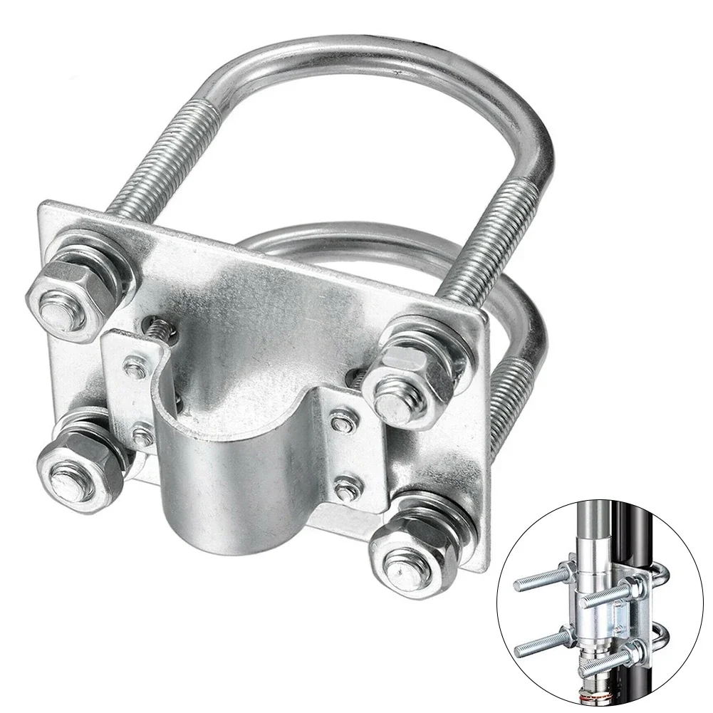 For LoRa Helium Hotspot Miner Glass Fiber Antenna Mast Mount U-Bolt Clamp Bracket For 1.8-2.28cm Pole Pipe Outdoor Installation