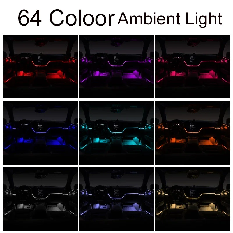 LED Ambient Light Suitable for Volvo XC60 Interior Atmosphere Light 64-color Trim Light Interior Modification Original Installat