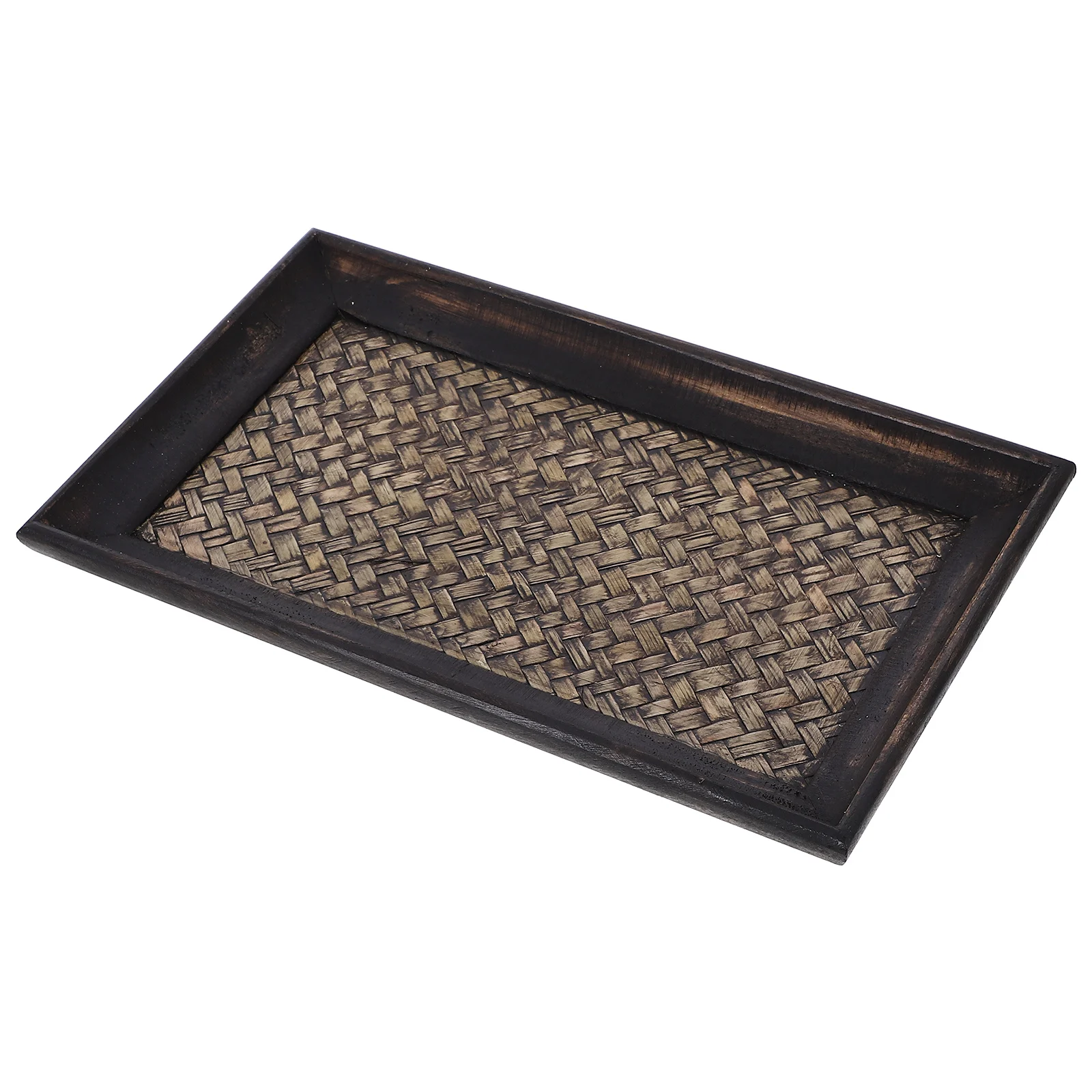 

Round Bamboo Woven Vintage Design Home Decor Serving Multi Functional Coffee Table Tray Small Wood Tray for Restaurant